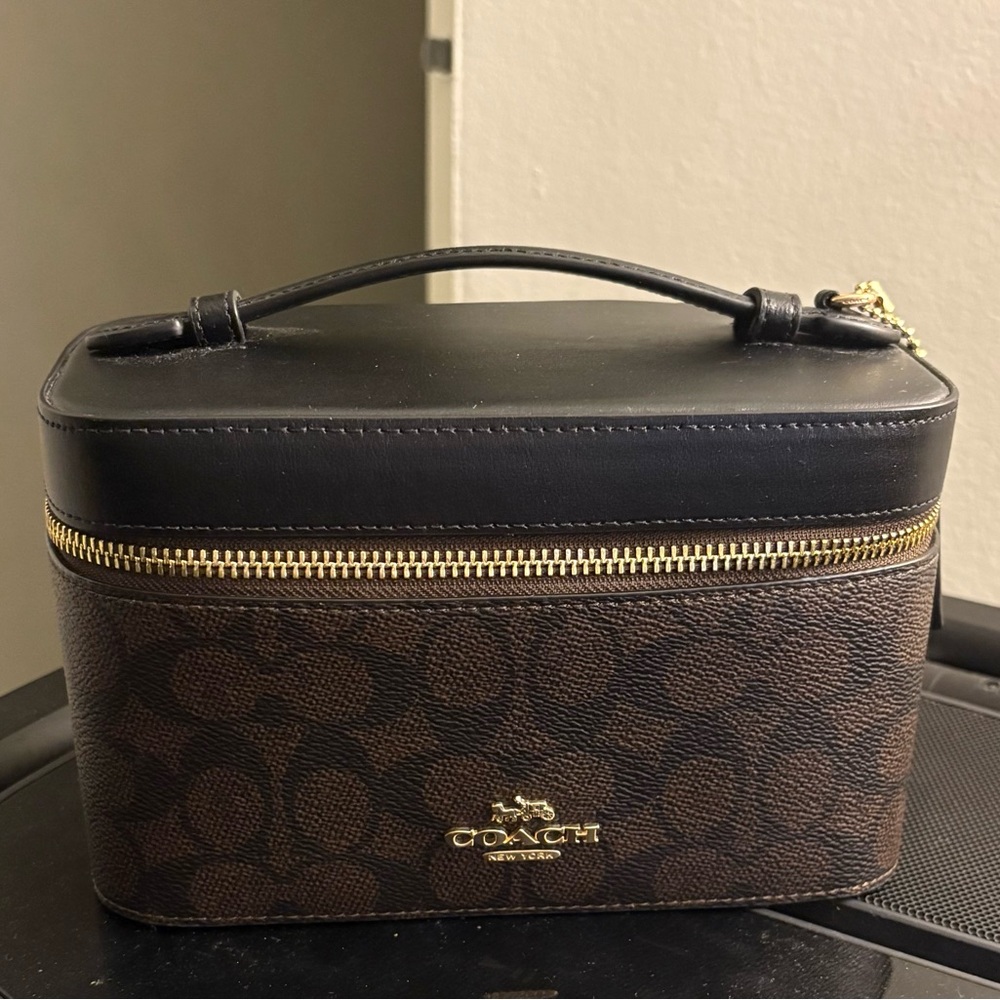 Coach Black and Brown Monogram Case
